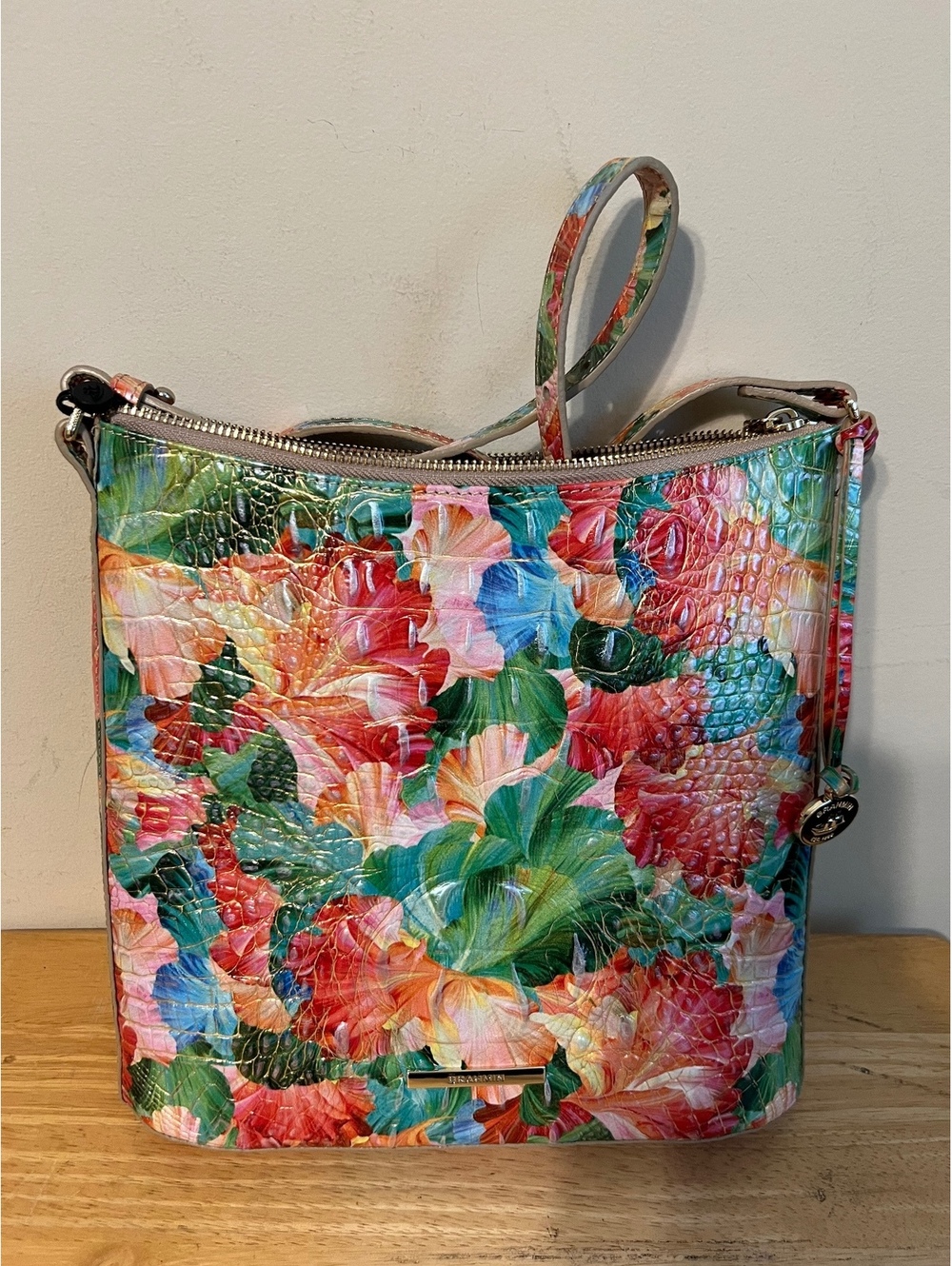 Brahmin Katie Floral Patterned Leather Crossbody Bag